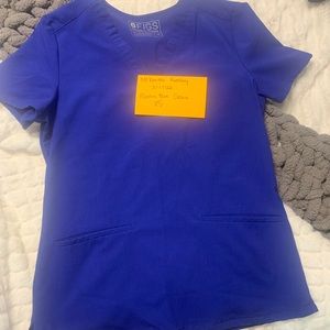 FIGS CASMA SCRUB TOP ELECTRIC BLUE XS